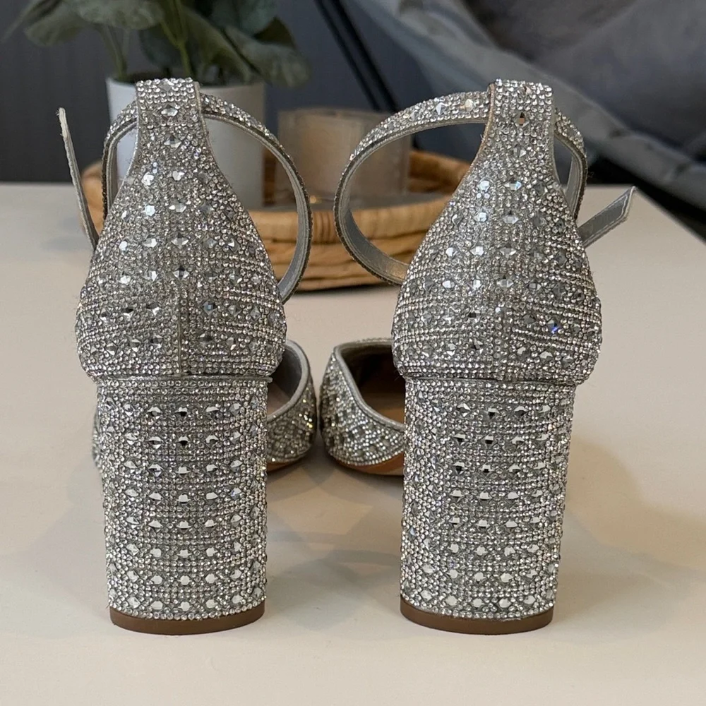 Gianni Bini Silver Embellished Heels - Picture 3 of 8
